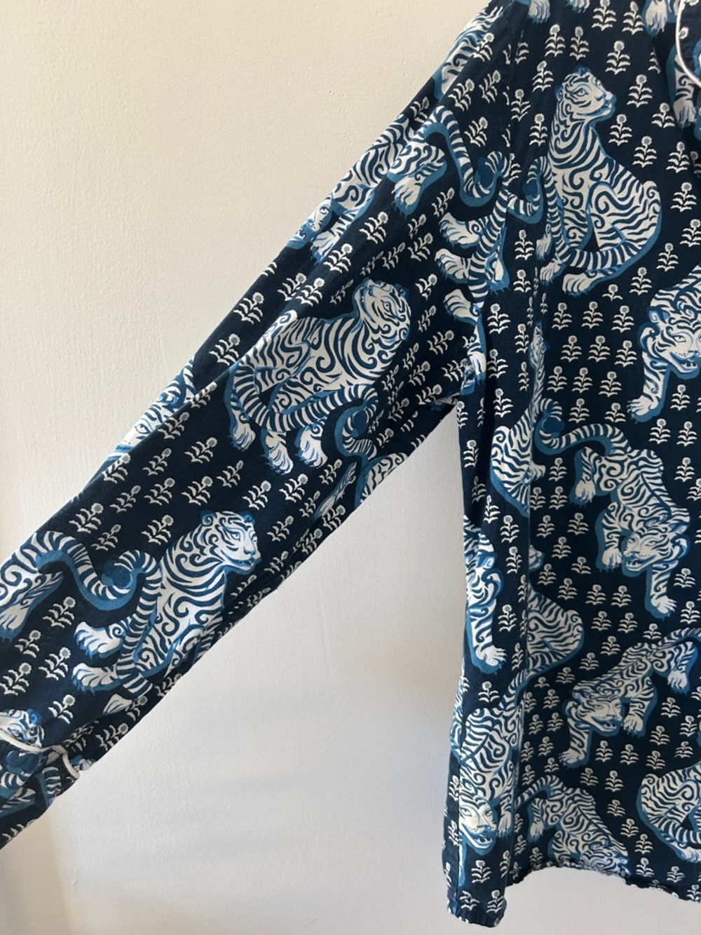 Printfresh Tiger Queen Pajama Top M Navy & White Organic Cotton - Picture 5 of 14